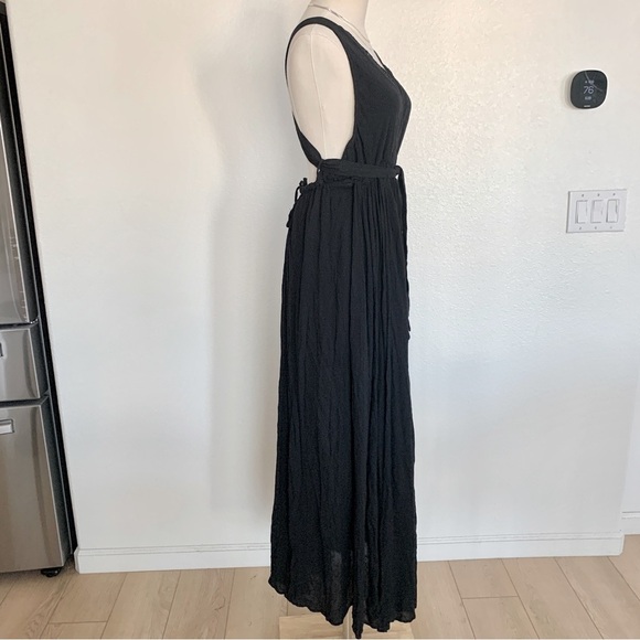 FREE PEOPLE Black Greek Goddess Strong Statement Thigh Slits Maxi Dress - Picture 6 of 15